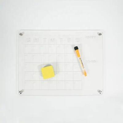 China Form Erase Acrylic Magnetic Dry Board Weekly Calendar For Fridge Meal Clear Weekly Planner Magnetic Board for sale