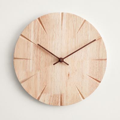 China Modern Custom Personalized Wooden Clock No Numeral Housewarming Wooden Clock Gift Engraved Wooden Clocks for sale