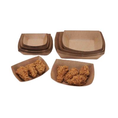 China New Design Disposable Plain Salad Recyclable Paperboard Brown Molded Food Paper Pulp Dishes Tray For Win for sale