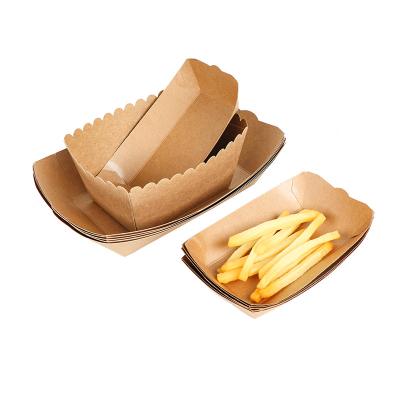 China Recyclable Square Brown Kraft Paper Fruit Food Packaging Sales High Quantity Tray for sale