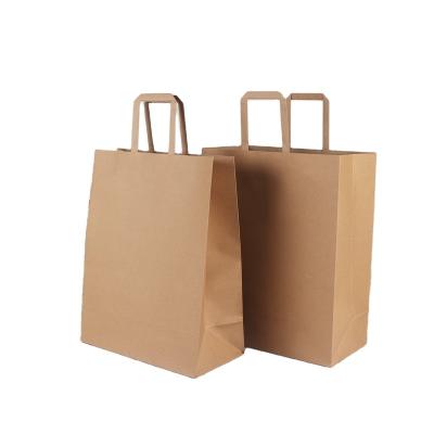 China Food Grade Reusable Wholesale Biodegradable Large Flat Bottom Storage Kraft Paper Printed Brown Bag for sale