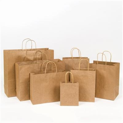 China Customized Wholesale Biodegradable Design Square Brown Kraft Paper Bottom Bag With Twisted Handle for sale