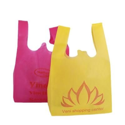 China Promotional Non Woven Shopping New Style BIODEGRADABLE Polypropylene T-shirt Vest Tote Bags With Custom Logo for sale