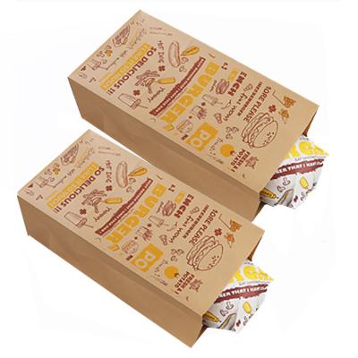 China Wholesale Customized Design Heat Insulation Kraft Recyclable Snack Delivery Paper Paper Packaging Bags for sale