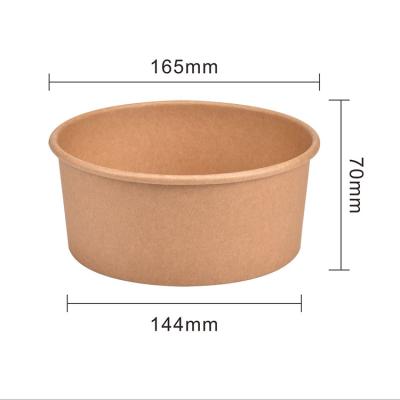 China Disposable High Quantity 1100ml Disposable Paper Food Round Soup Bowl Sales Packaging With Lid for sale