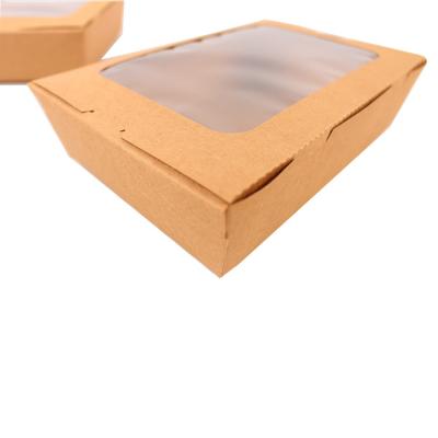 China Recyclable Customized French Fries Chips Lunch Boxes Paper Brown Packaging Packaging Containers Logo Take Out Fast Food for sale