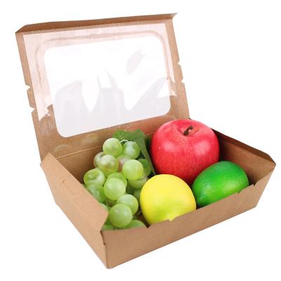 China Customized Design Food Fruit Box Recyclable Biodegradable Recycled Crafted Paper Packaging With Window for sale