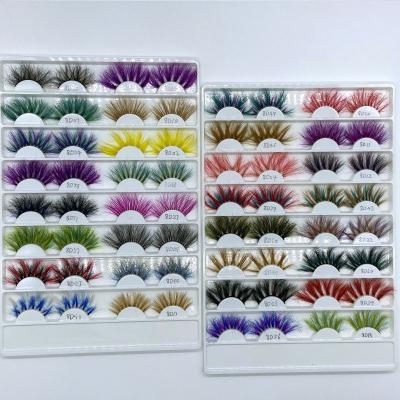 China Wholesale 3D Effect Rainbow Top Colored Eyelash Extensions Color Mink Eyelashes Colored Mink Lashes for sale