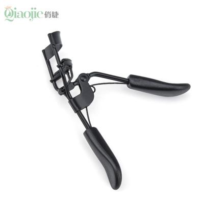 China Eye Tools Stainless Steel Eyelash Curler Rose Gold Label Curl Eyelash Eye Tools Private Label High Quality With Black Handle About 28g for sale