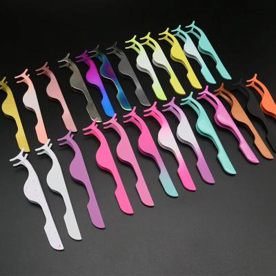 China Custom Colorful Makeup Eyelash Tweezers Private Label Stainless Steel Tweezers for sale