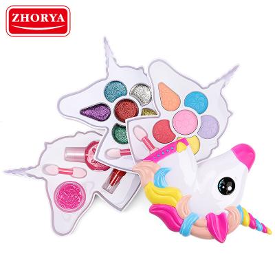 China Pretend Game Zhorya Design New Kids Pretend Role Playing Unicorn Cosmetic Children's Makeup Cosmetic Set for sale