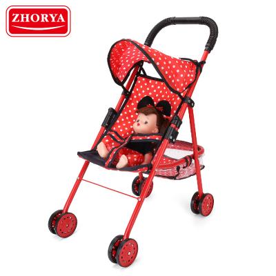 China 3 in 1 Discovery Car ZHORYA Metal Kids Pretend Doll Stroller Iron Baby Stroller Toy for sale