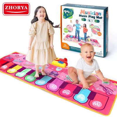 China Zhorya Baby Toys Children Playmat Electronic Newborn Children Carpet Activities Piano Keyboard Play Musical Mat for sale