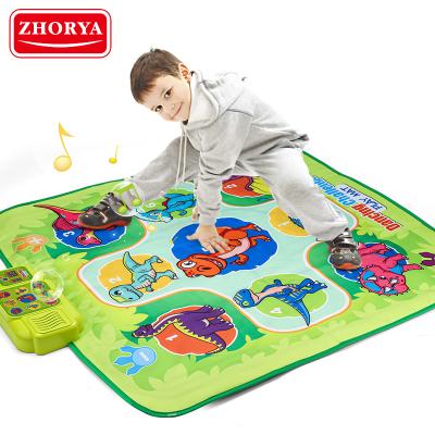 China Educational Dancing Challenge Dinosaur Toy Zhorya Playmat Foldable Toys Sports Indoor LED Light Gym Music Play Mat for sale