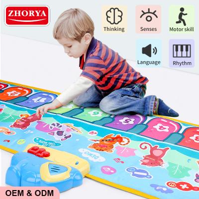 China Electronic Musical Toy Zhorya Baby Piano Educational Music Mat Girls Dance Play Mats Kids Piano Mats for sale