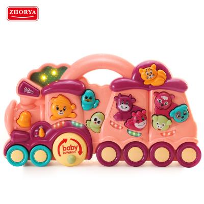 China Toy Early Educational Kid Electric Baby Toy Battery Popular High Quality Light Music Train Animal Plastic Classic for sale