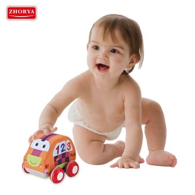 China Inertia Sliding Removable Pull Back Baby Car Toy Educational Car Cloth Cloth Material Material For Baby for sale