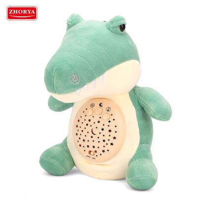 China Promotional Design ZHORYA Magic Sticky Plush Toys With Music Makers Logo Light And Plush Custom Crocodile for sale