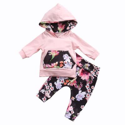 China Autumn Winter New Children Leisure Breathable Sports Suit Printed Sleeve Set Hoodie Long Pants Two Piece Set for sale