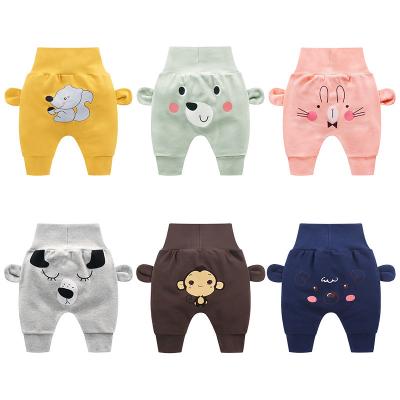 China Cute Color Fade Proof Trend Boys And Girls Belly Pants Baby PP Print High Waist Pants With Two Ears for sale