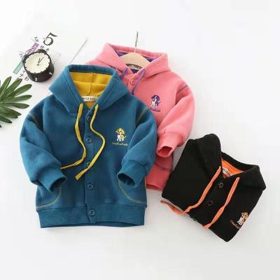 China Kids Plus Size Autumn Hooded Outwear Fleece Coat With Zipper Toddler Boys Girls Sports Coats for sale