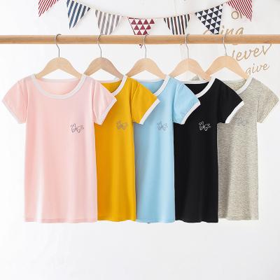 China Korean Version Simple Designs Sleeve Dress Cartoon Sleepwear Multicolor Thin Short Sleeve Cotton Breathable Breathable for sale