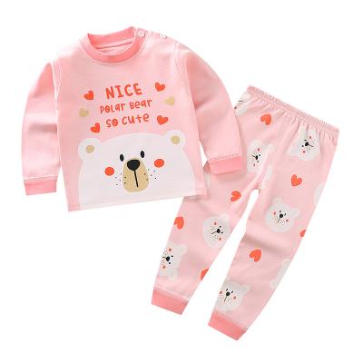 China New autumn and winter cotton girls' breathable home clothes children's underwear set for sale