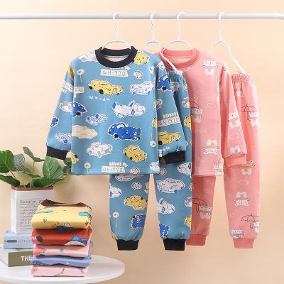 China Thermal Kids Shear Thermal Underwear Autumn And Winter Home Clothes Kids Pants Pajamas Set for sale