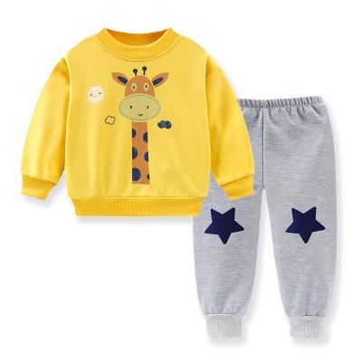 China Casual Fashion Unisex Cute Cartoon Round Neck Sweatshirt Children's Sweatshirt And Pants Set for sale