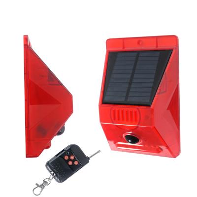 China Solar alarm led outdoor solar wall mount alarm security system alarm wireless solar pir motion sensor alarm for sale