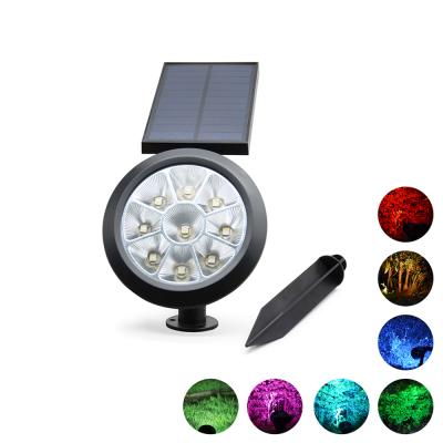 China RGB 7 Colors 9 IP 65 Solar Power LED Pathway Waterproof Outdoor Landscape Garden Solar Floor Lawn Light for sale