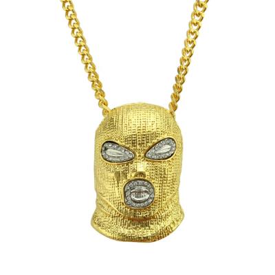 China Hiphop Hip Hop With Diamond Anti-Terror Alloy Headgear Necklace Scam Colgante De Arnes Pendant Anti-Terrorista for sale