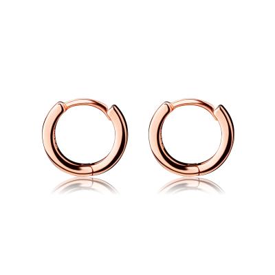 China RQ Fashion Earring Jewelry CLASSIC S925 Stainless Steel Men Gold Filled Circle Earrings 12mm 15mm 14k 18k For Women for sale