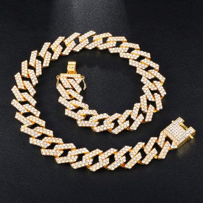 China Hip Hop RQ 20mm Alloy Hip Hop Chain Iced Out Chain Necklace Bling Bling Jewelry for sale