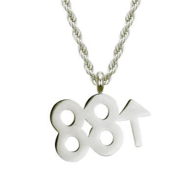 China Hiphop Hip Hop Twist Chain With Shiny 88 Stainless Steel Up Pendant Necklace for sale