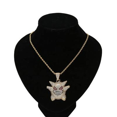 China Circon de laton y d'elfo de collar colgante de fantasma d'oro hip hop scam Hiphop Joyas de color true for sale