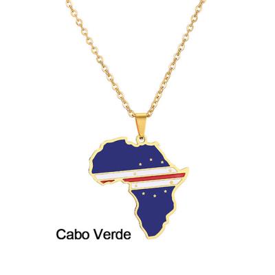 China Hiphop Collana scam Ciondolo en acciaio scam dell'Africa smalto Africa map inossidabile necklace for sale