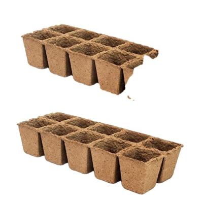 China Gardening & Planting 10 Trays Eco-Friendly Fiber Cell Seedling Starter Tray Seedling Plant Seed Cells Nursery Tray Biodegradable Planting Pots for sale