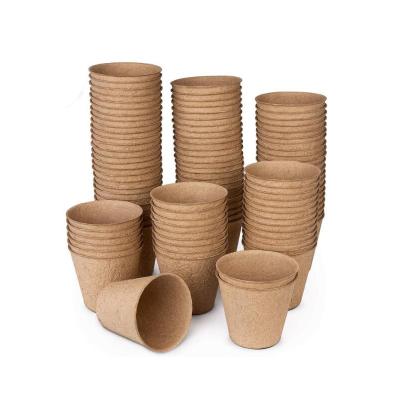 China Gardening & Planting 8cm Round Fiber Organic Biodegradable Seedling Planting Pots Cardboard Seed Pot Garden Germination Paper Pulp Degradable Cup for sale