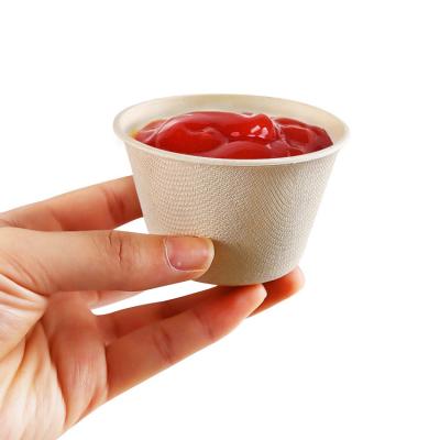 China Minimalist China Supplier Wholesale Disposable Biodegradable Straw Pulp Dipping Sauce Cups Meal Boxes for sale