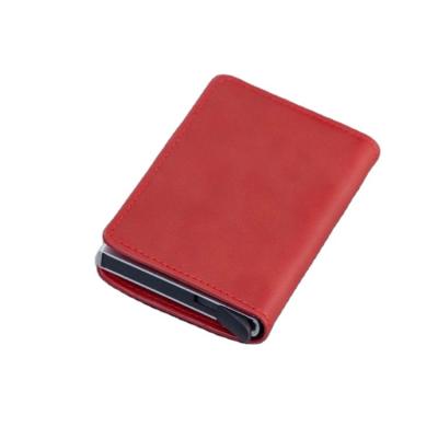 China Fashion A7 binder metal wallet rfid leather wallet for men credit card wallet for sale