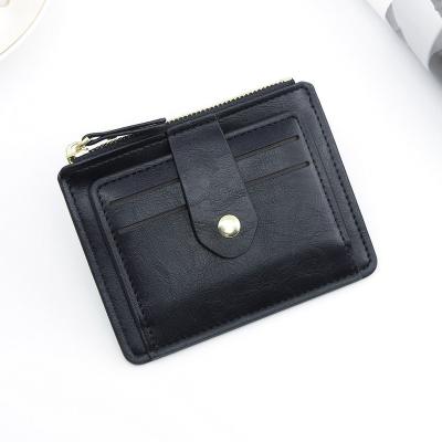 China Fashion new Korean color soft hidden buckle multiple zero wallets leisure card bag slim convenient card case for sale