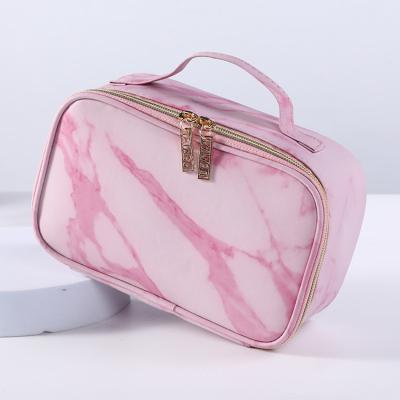 China High Quality Customize Portable Waterproof Cosmetic Bag Custom Logo PU Bag Stand Travel Storage Toilet Bag for sale