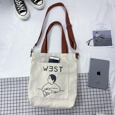 China Factory Direct Supply Handled Customized Eco Friendly Recycled Natural Color Cotton Canvas Tote Shopping Bag With Leather Handle for sale