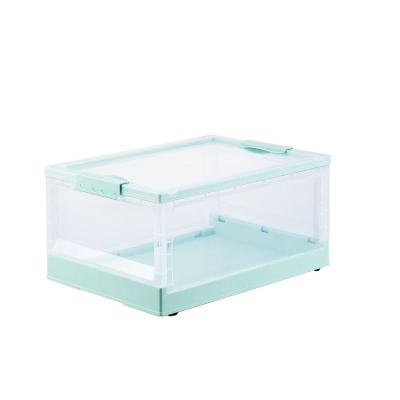 China Viable Plastic Transparent Collapsible Collapsible Toy Picnic Folding Storage Box for sale