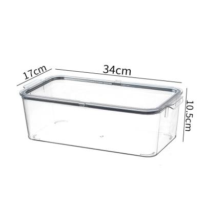 China Restaurant Kitchen Viable Vegetables Fruit Food Snacks Dessert Container Products Transparent Refrigerator Storage Box With Lid for sale