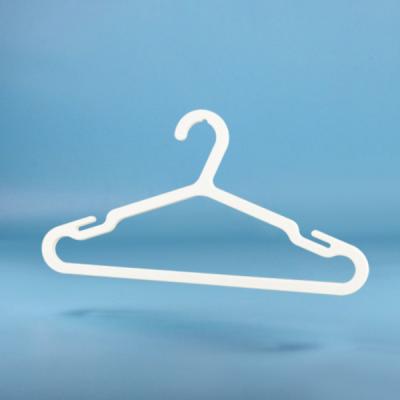 China Modern Hot Selling Custom White Logo Ultrathin HIPS Clothes Plastic Hanger For Supermarket for sale