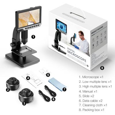 China Factory Direct Sales Inskam315 2000X 12MP 7inch IPS Screen Scanning Video Camera LCD Digital Electronic Microscope Inskam315 for sale