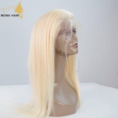 China Best price wholesale hot silky straight wave directly selling 180% density 613 blonde 4x4 closure wig for sale