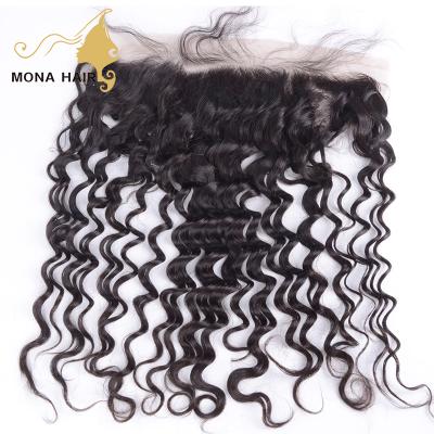 China Swiss Deep Raw Lace Human Hair Brazilian Deep Wave Lace Headband for sale